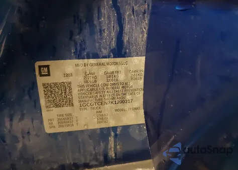 2019 Chevrolet Colorado Lt from USA, damaged, VIN 1GCGTCEN7K1200317